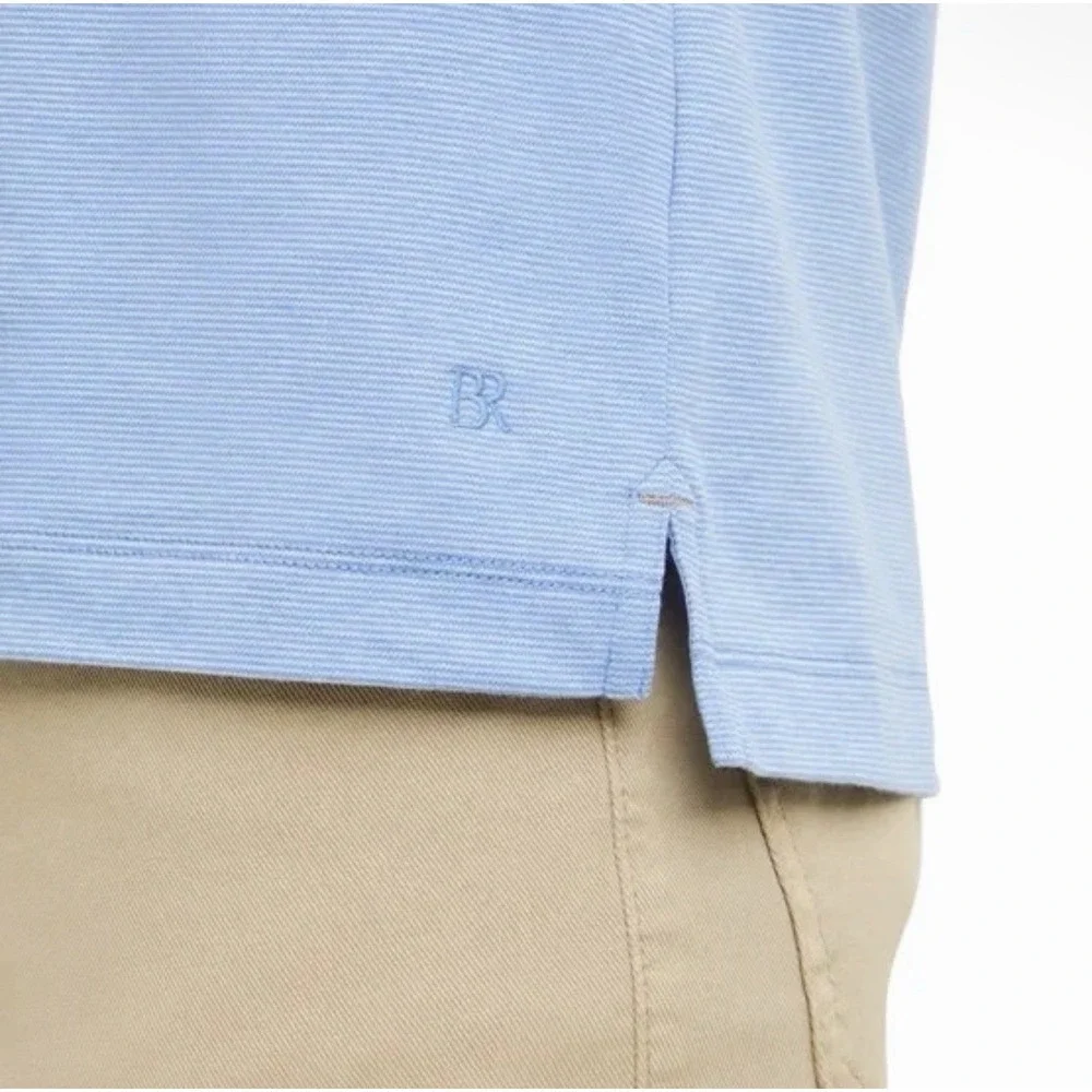 Banana Republic Men's Cotton Luxe Touch Polo Shirt, Blue, Large